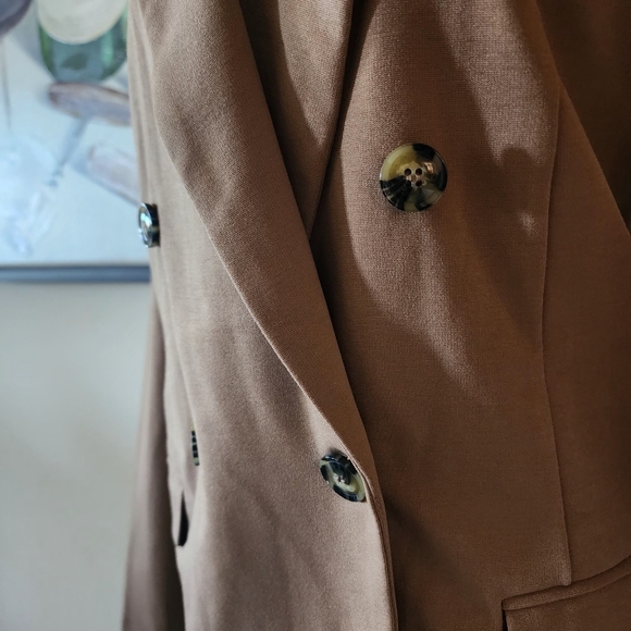🔥Liverpool X Living in Yellow Becca Double Breasted Tan Blazer - Picture 6 of 15